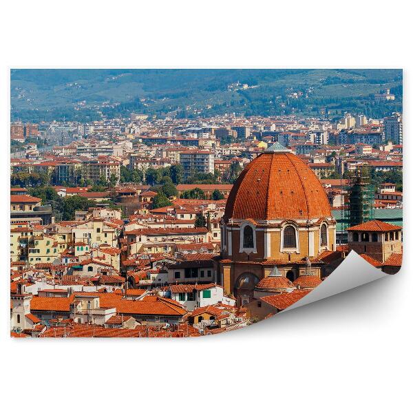 Papier peint Vue d'oiseau de la cathédrale Santa Maria Del Fiore de Florence Bâtiments