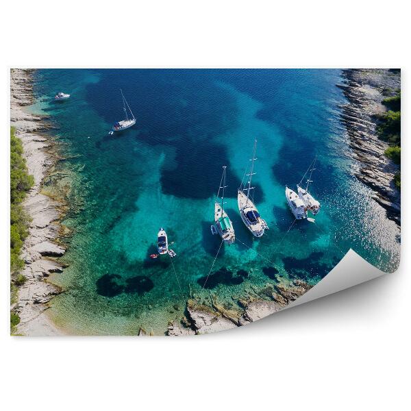 Papier peint Croatie bateaux nature eau bleue