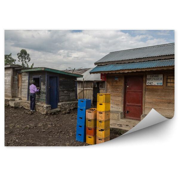 Papier peint Maisons Boîtes Sol Nuages Ciel Afrique