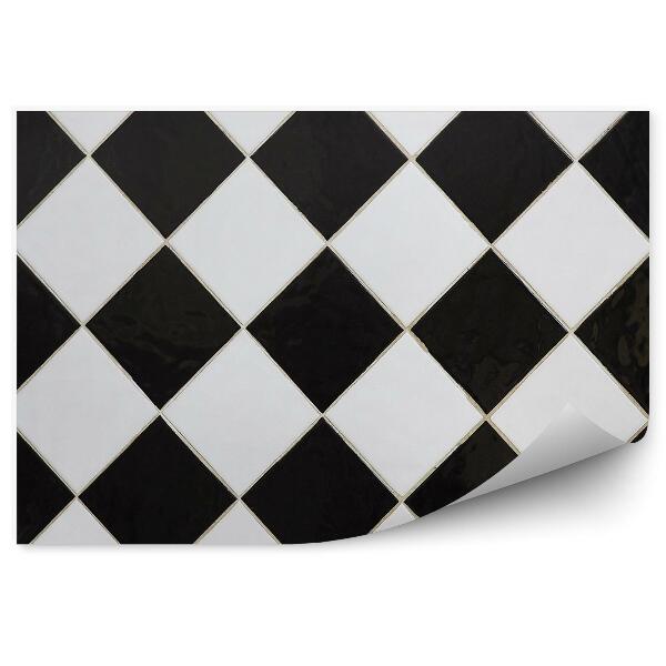 Papier peint Motif de losange noir et blanc