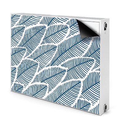 Cache radiateur aimanté Feuilles bleues