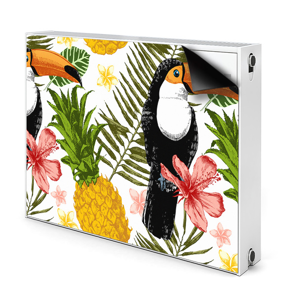 Déco cache radiateur Toucan et ananas