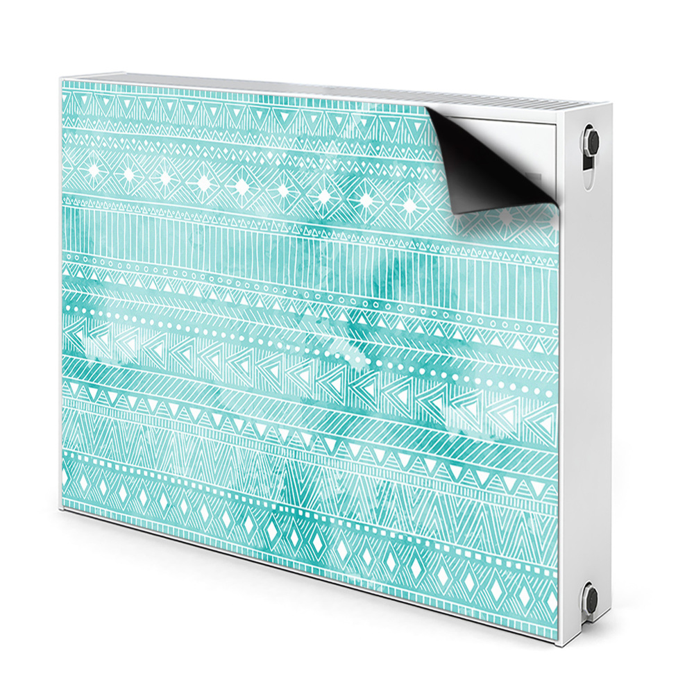 Déco cache radiateur Géométrique turquoise