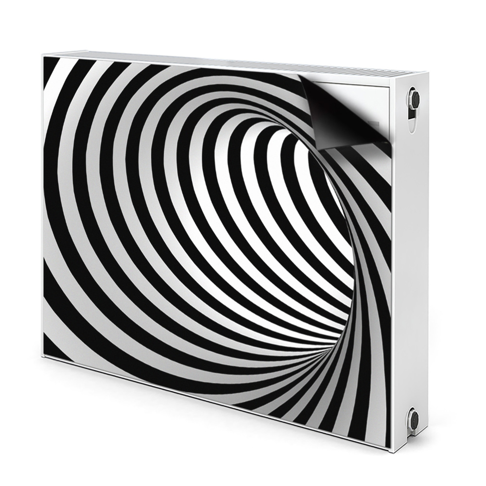 Cache radiateur aimanté Noir et blanc tourbillon