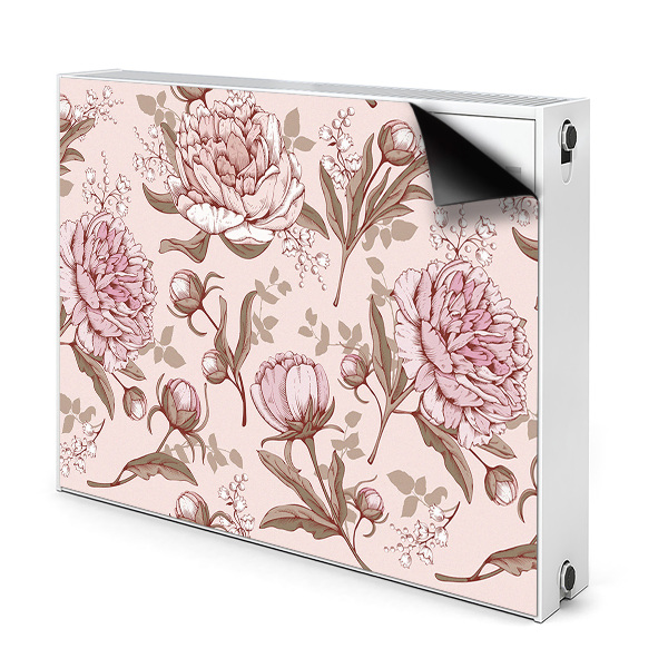 Cache radiateur déco Pivoines roses