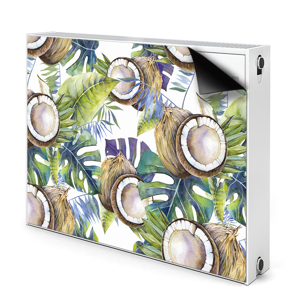 Cache radiateur déco Noix de coco et feuilles