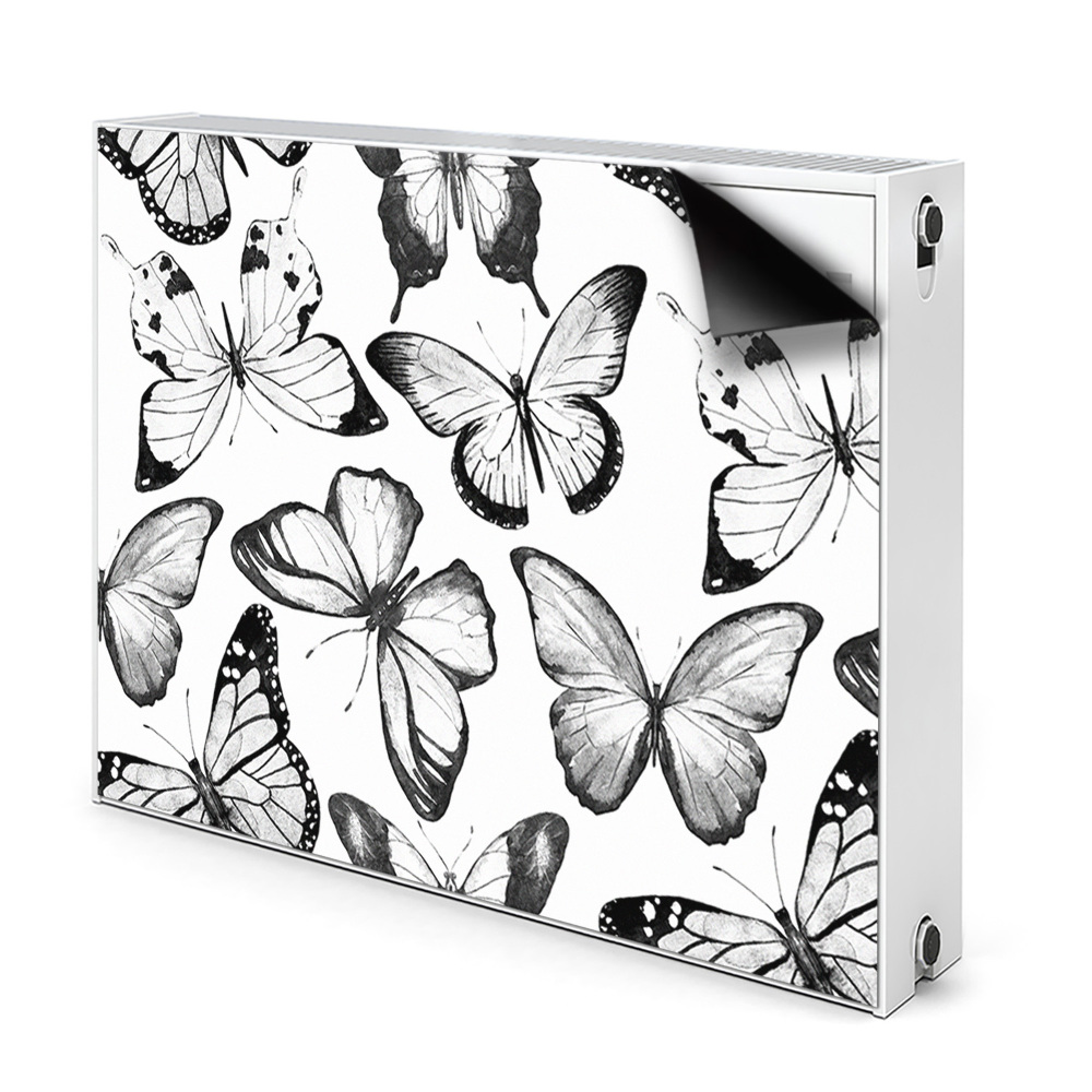 Déco cache radiateur Papillon noir et blanc