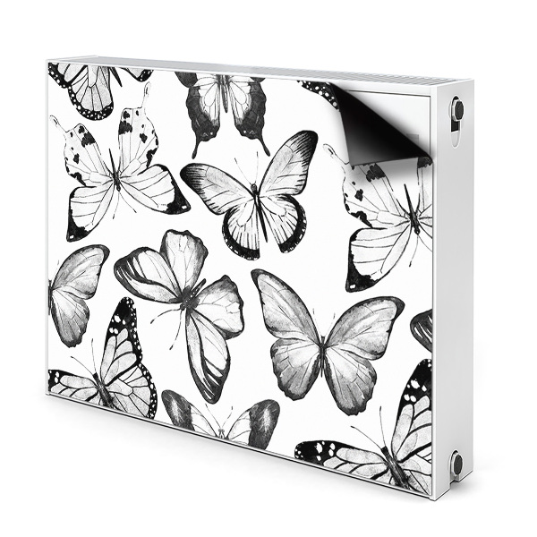 Déco cache radiateur Papillon noir et blanc