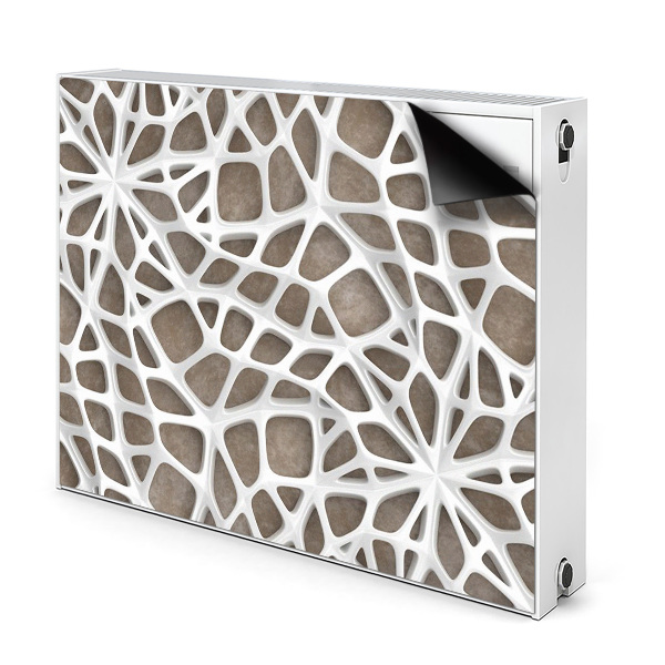 Déco cache radiateur Motif en maille blanche