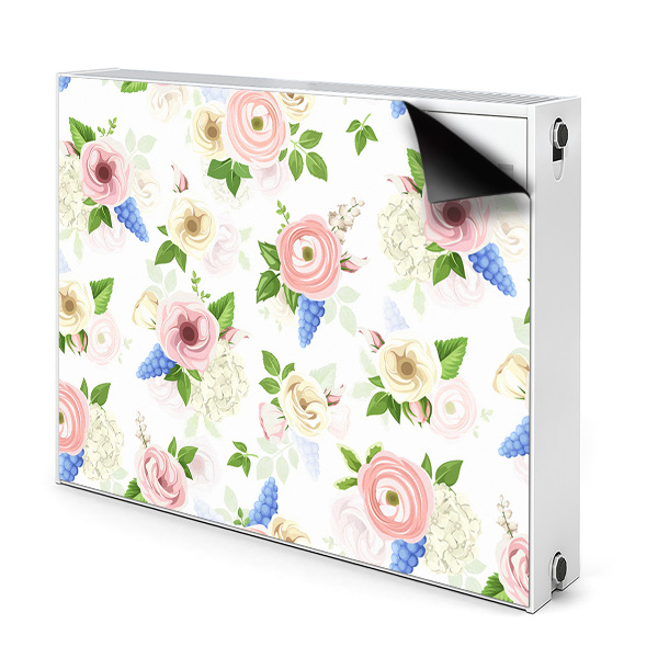 Cache radiateur aimanté Fleurs dessinées