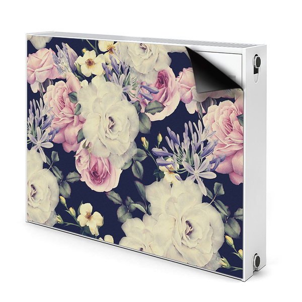 Cache radiateur aimanté Roses blanches vintage
