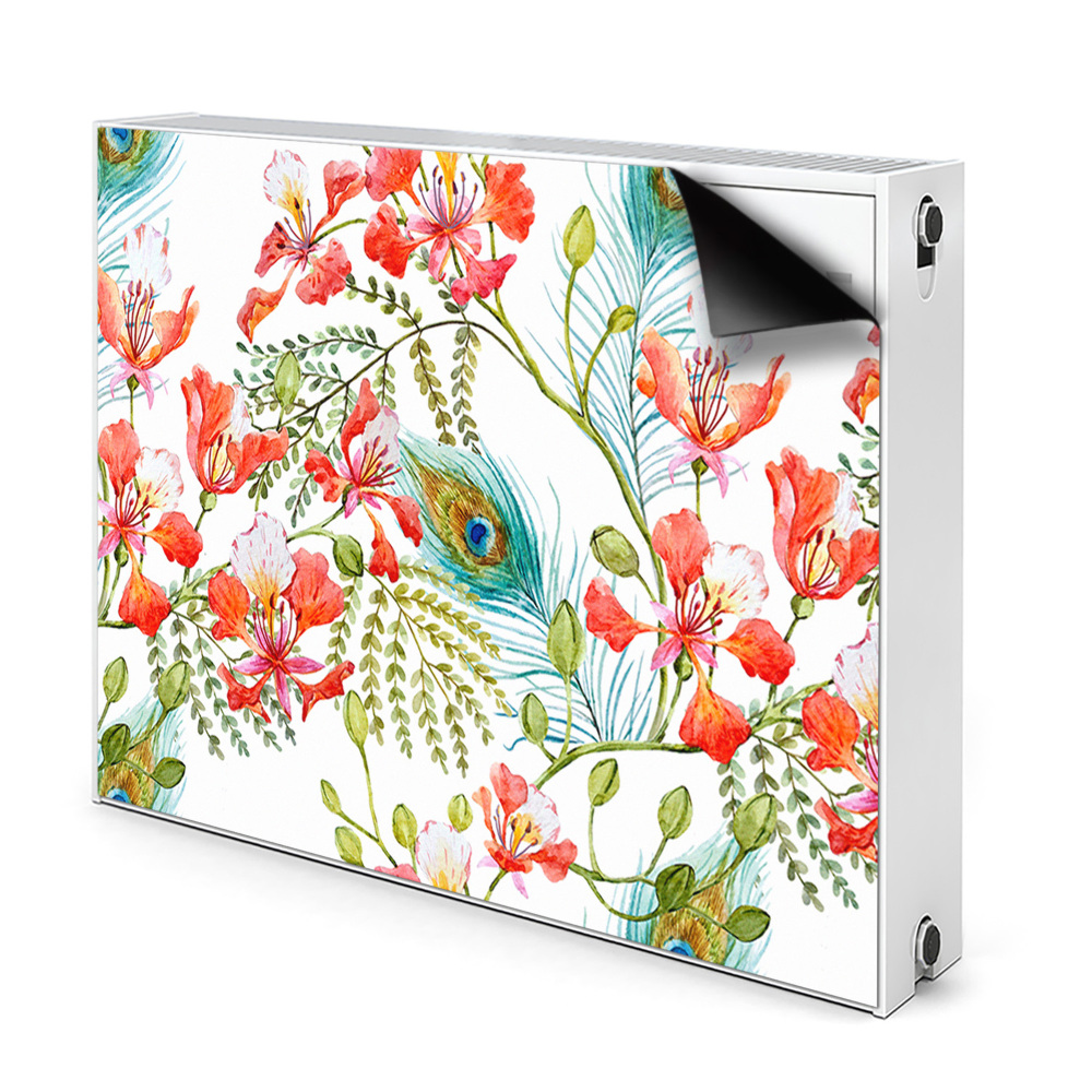 Décoration radiateur Plumes de paons