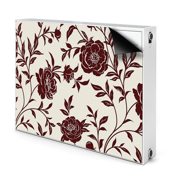 Déco cache radiateur Fleurs marron