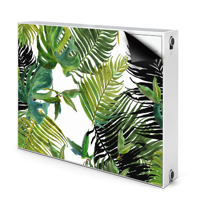 Déco cache radiateur Feuilles tropicales