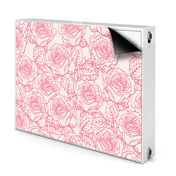 Déco cache radiateur Roses gribouillées