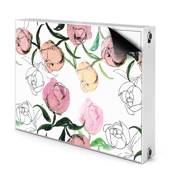 Déco cache radiateur Pivoines