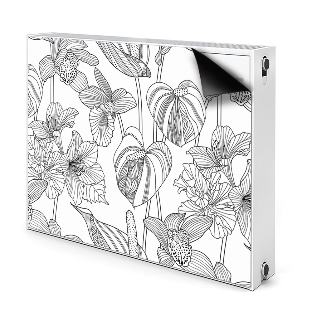 Cache radiateur déco Fleurs de contour