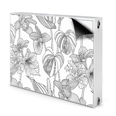 Cache radiateur déco Fleurs de contour