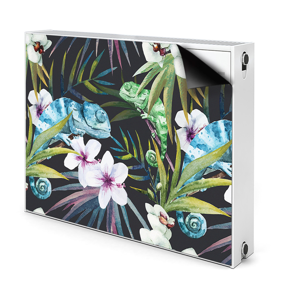 Déco cache radiateur Caméléon bleu