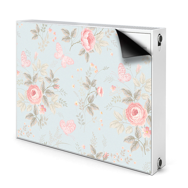 Cache radiateur aimanté Roses et papillons