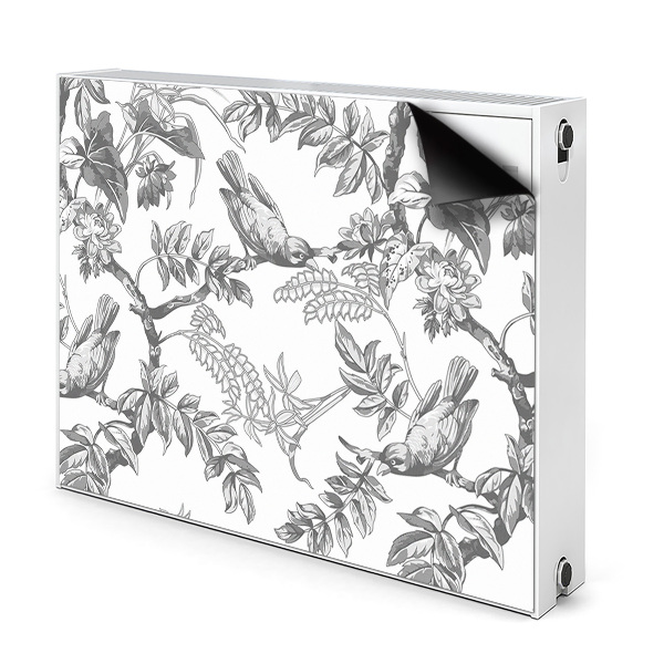 Cache radiateur déco Oiseaux gris