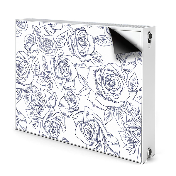 Cache radiateur déco Roses bleues