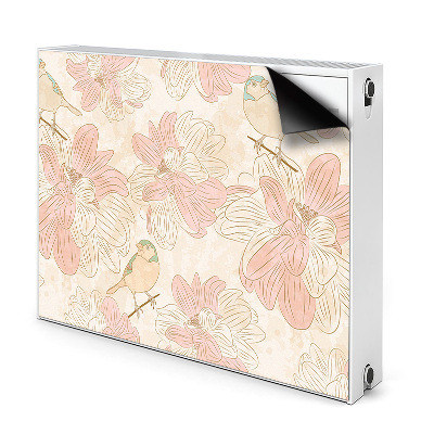 Déco cache radiateur Oiseaux beiges