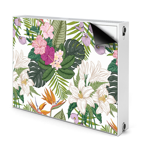 Déco cache radiateur Fleurs exotiques