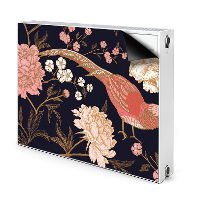 Décoration radiateur Pivoine avec oiseau