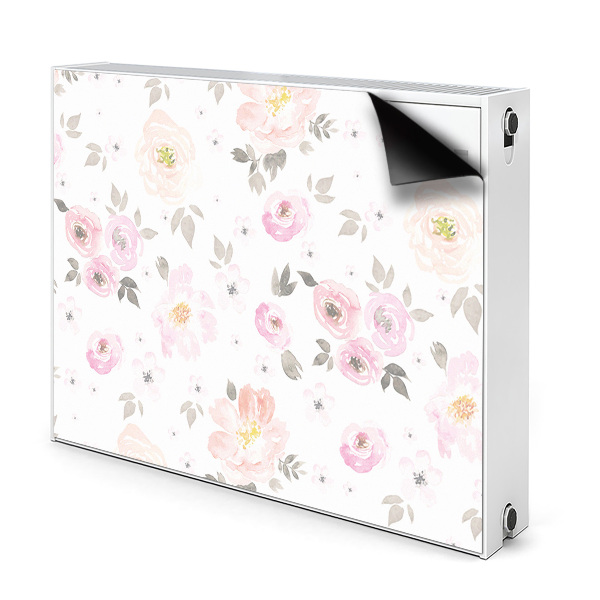 Cache radiateur aimanté Aquarelle fleurs