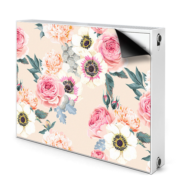 Cache radiateur aimanté Fleurs pastel
