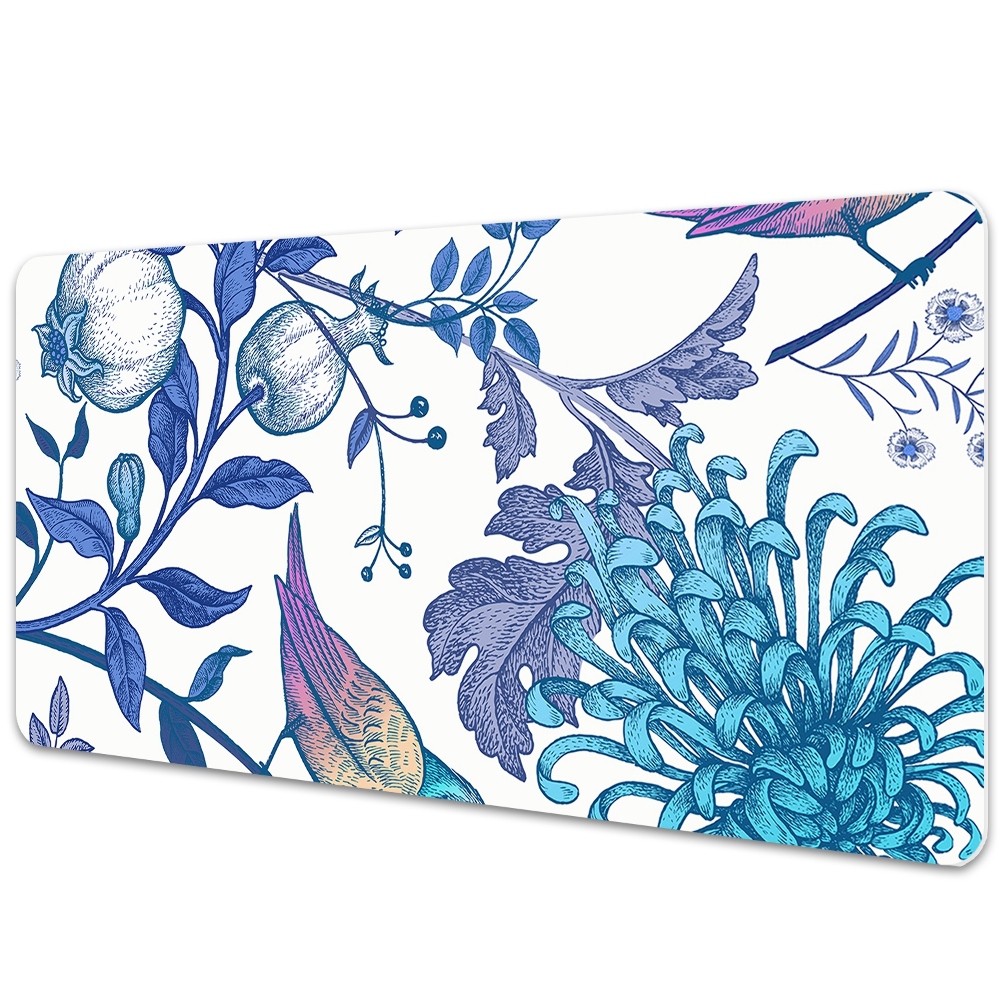 Sous-main bureau Oiseaux et arbre en fleurs