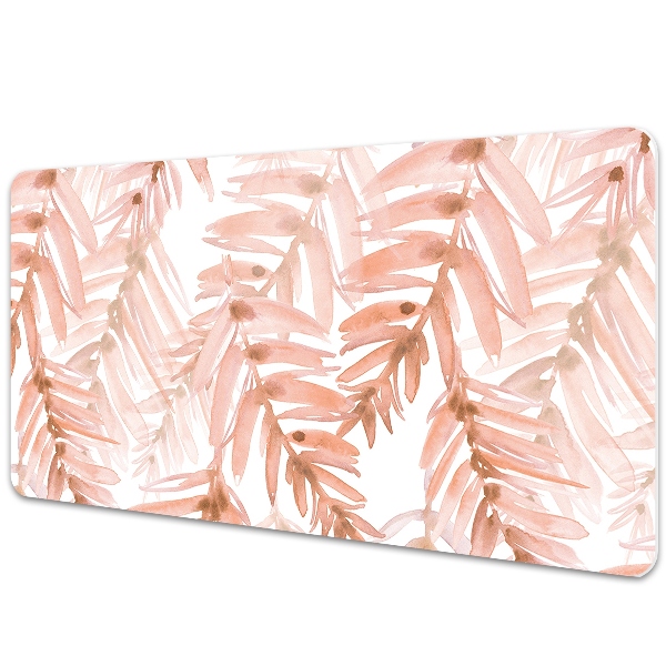 Tapis de bureau Feuilles peintes en rose