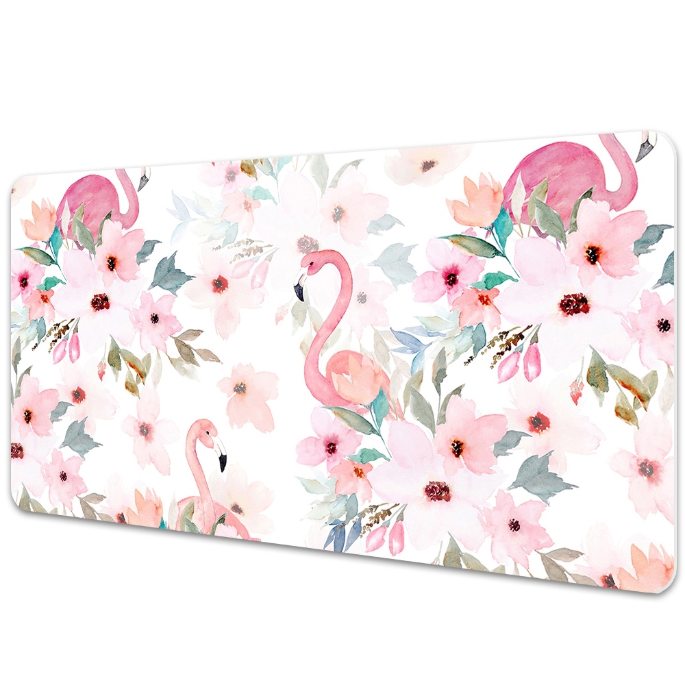 Tapis de bureau Flamants parmi les fleurs
