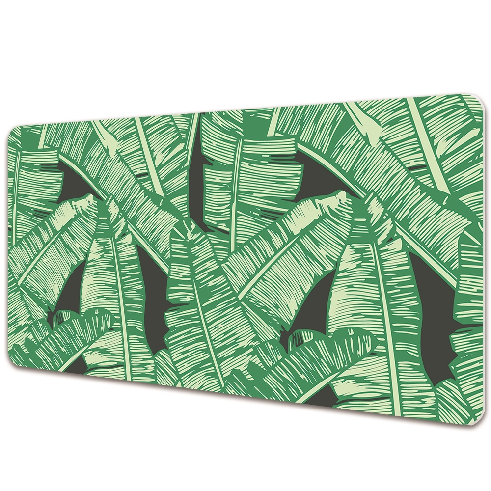Sous main de bureau Feuilles de palmier sur fond noir
