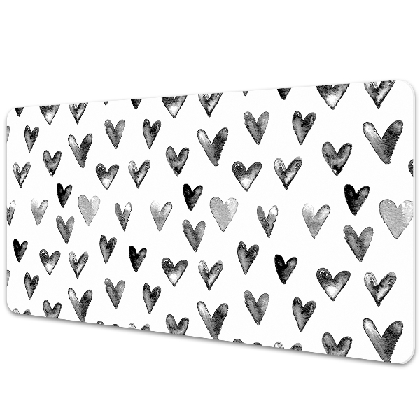 Tapis de bureau Coeurs gris