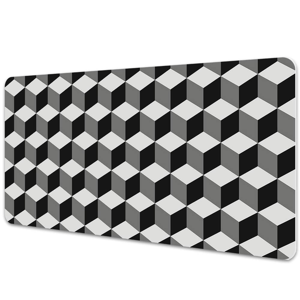 Sous-main bureau Motif géométrique 3D de cubes