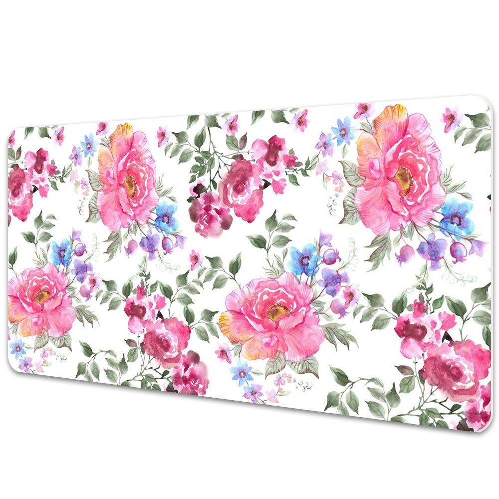 Protège bureau Fleurs roses