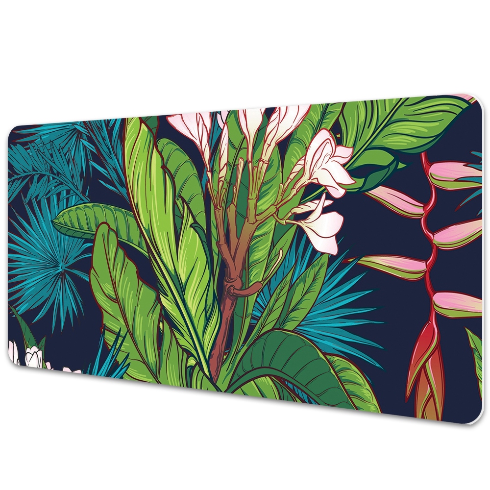 Sous main de bureau Jungle sur fond bleu foncé