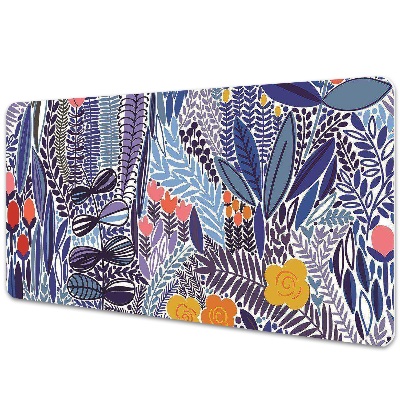 Sous main de bureau Jungle en bleu