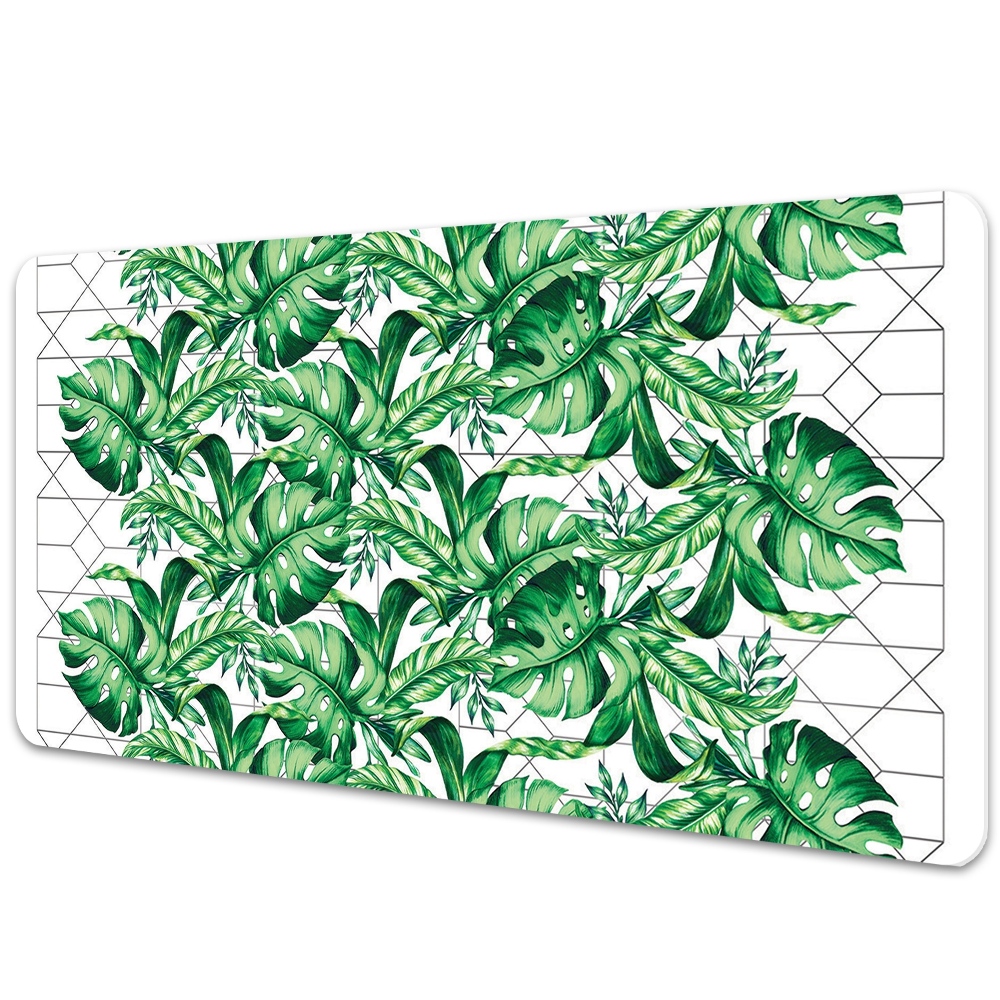 Tapis de bureau Monstera sur fond de ligne