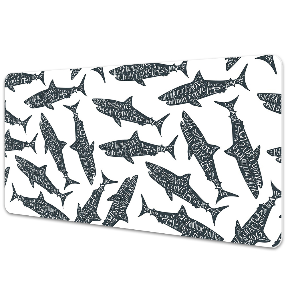Sous-main bureau Requins avec inscriptions