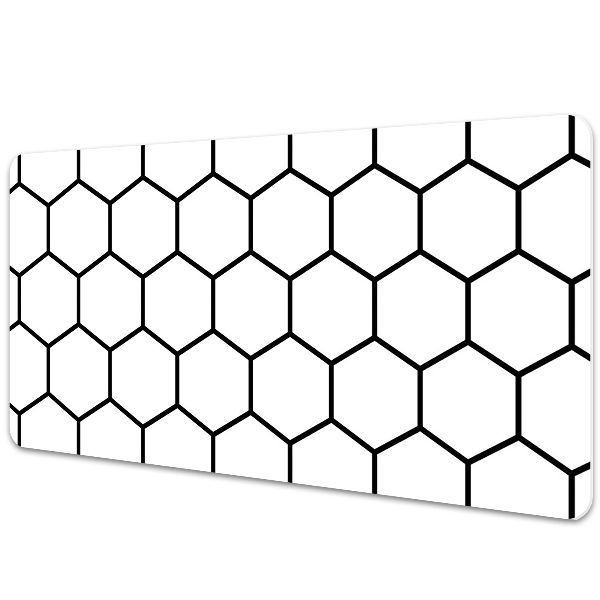 Protège bureau Hexagones noirs et blancs