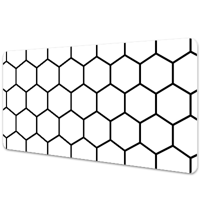 Protège bureau Hexagones noirs et blancs