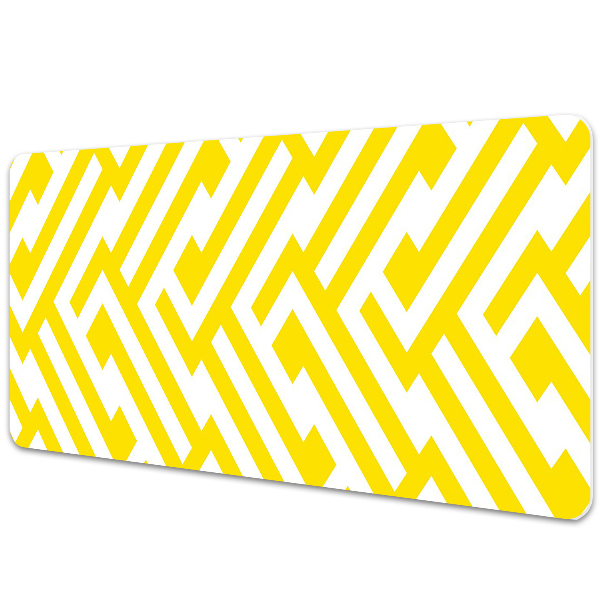 Tapis de bureau Bande géométrique jaune