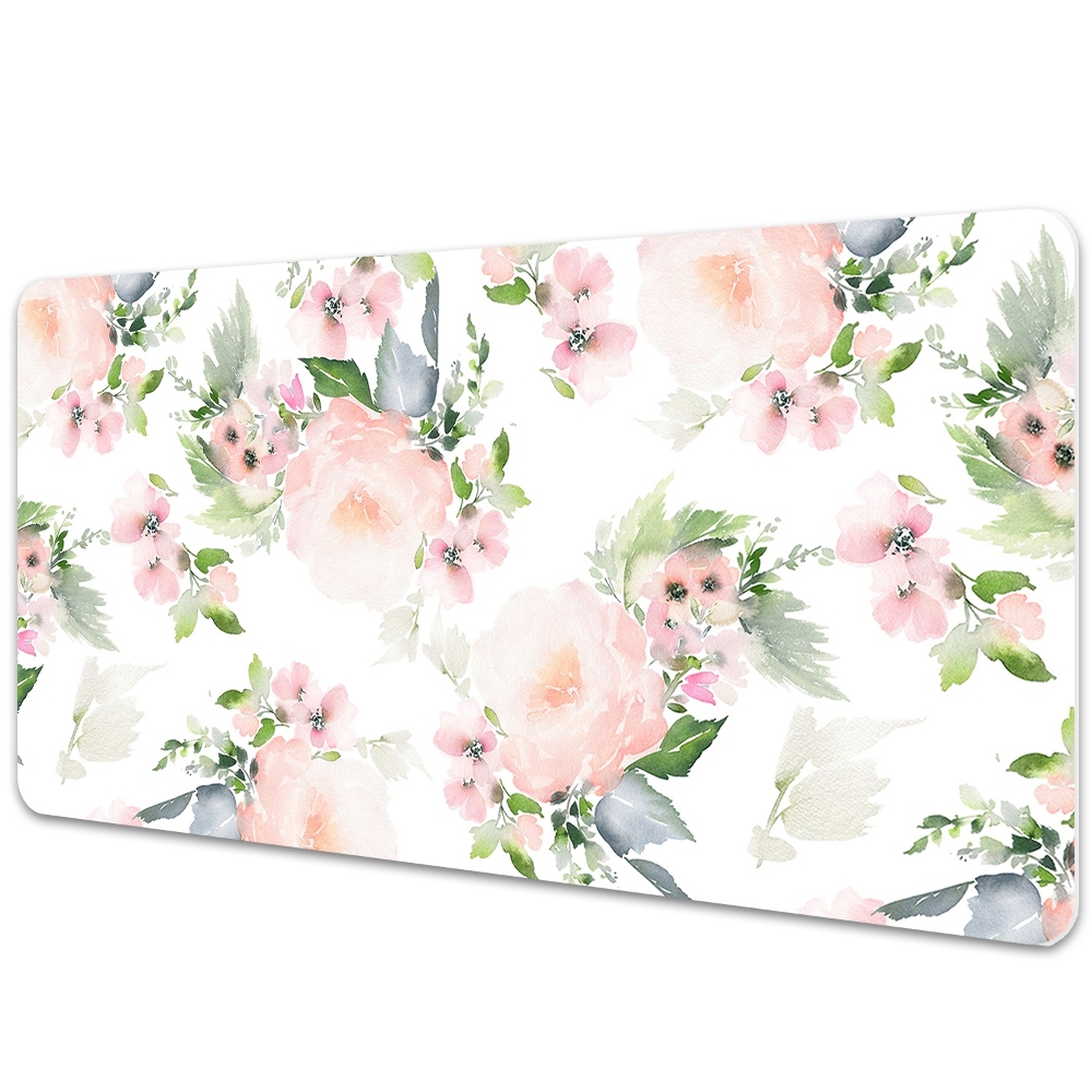Sous-main bureau Fleurs peintes