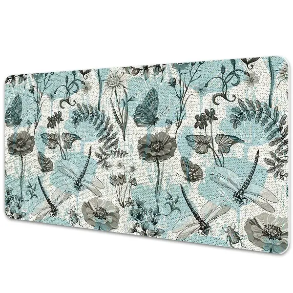 Sous main de bureau Libellules sur fleurs
