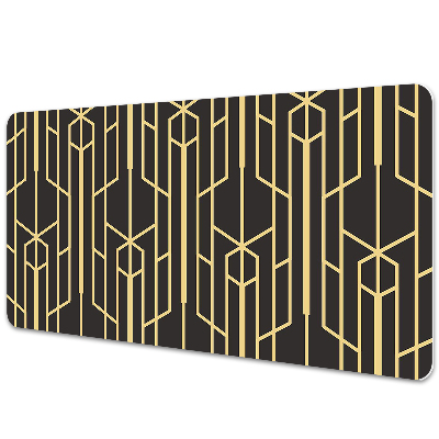 Sous main de bureau Lignes géométriques jaunes