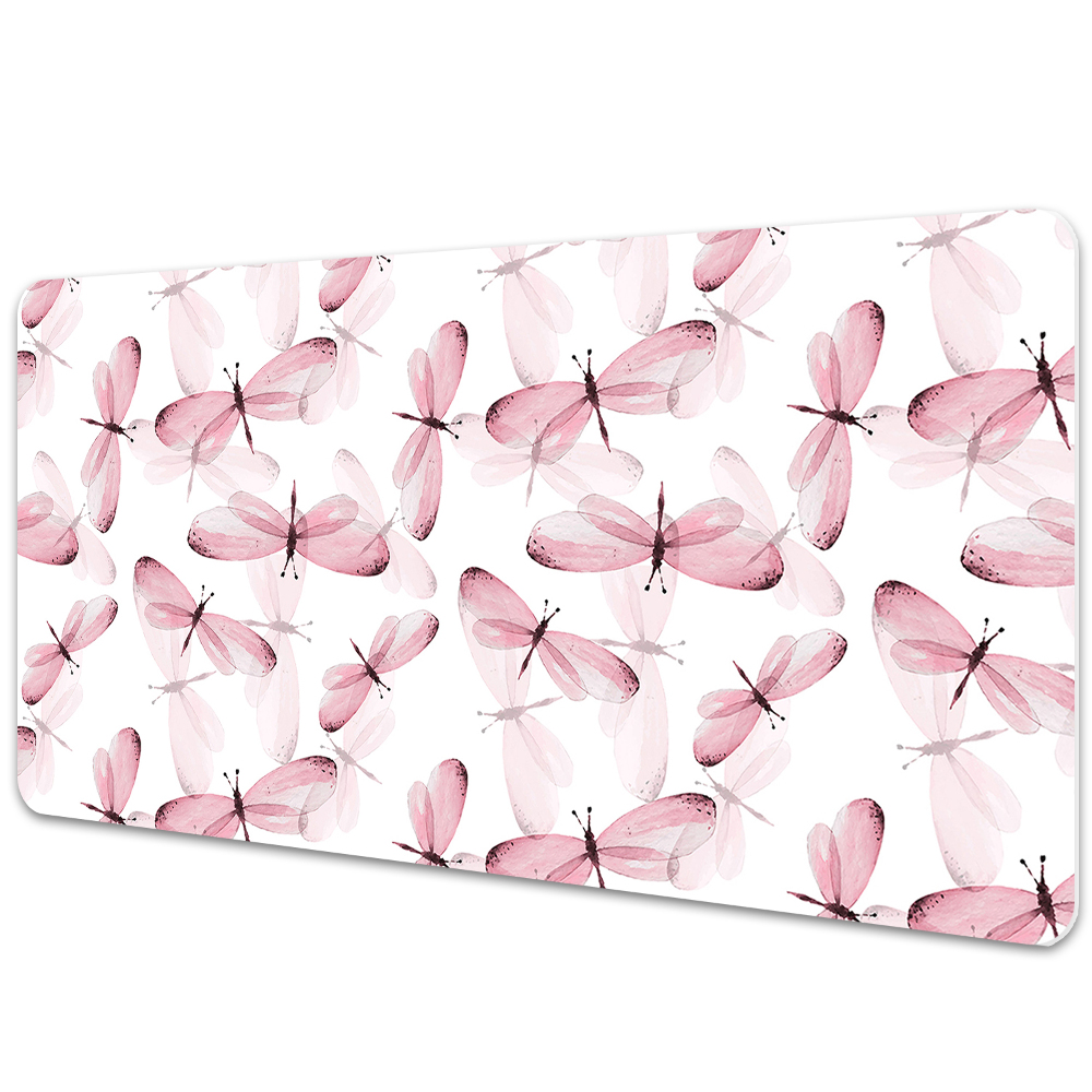 Sous-main bureau Insectes roses