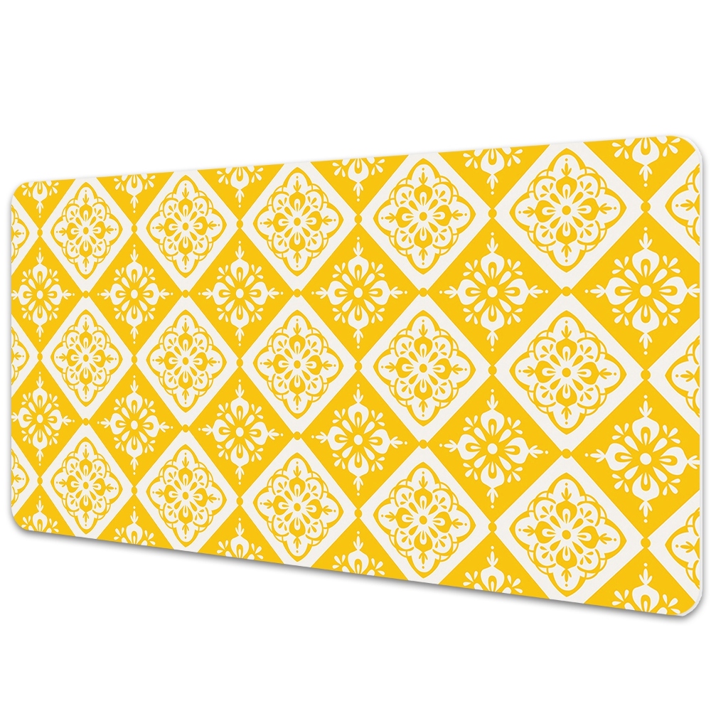 Tapis de bureau Motif vintage jaune et blanc